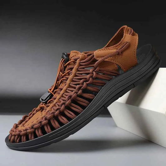Men Sandals Summer Weave Shoes Boys Sandal Mens Sandles Outdoor Breathable Comfort Slip On Plus Big Size 45 46 Sandalias Hombre