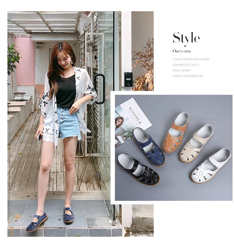 Women Sandals Casual Summer Ladies Closed Toe Beach Sandals Walking Women Flats Shoes Outdoor Comfort Female Fashion Sneakers