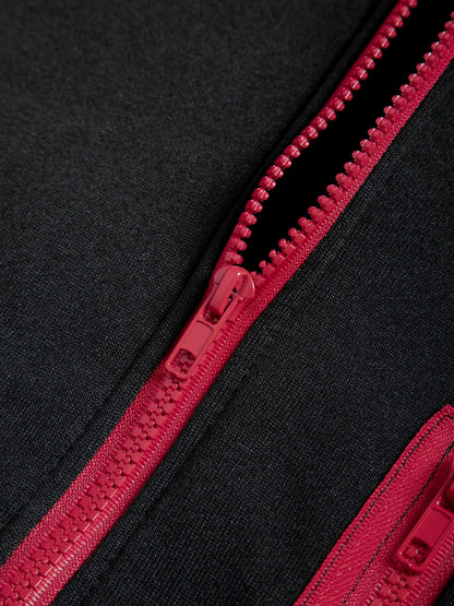 Men's Casual Sports Zipper Hoodie Coat Solid Color Cardigan Sweatshirt for Men Clothing Sportswear Slim Fit Casual Jacket