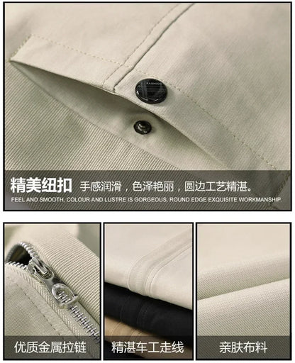 Men's fashion Jacket coats male Jacket Full Zip Windproof Work Coat blazer Outwear coats Men's Bomber Zipper Jacket Male