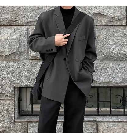2024 Spring Summer Men Formal Blazers Men Korean Fashion Loose Casual Dress Jacket Men Harajuku Social Suit Jacket Clothing