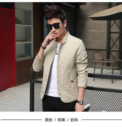 Men's fashion Jacket coats male Jacket Full Zip Windproof Work Coat blazer Outwear coats Men's Bomber Zipper Jacket Male