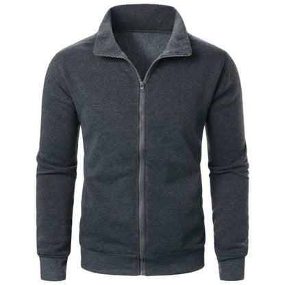 Autumn Men's Long Sleeve Zipper Jacket Coats Solid Color Warm Sweatshirts Casual Baseball Jacket Outdoor Streetwear