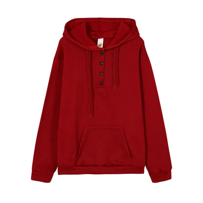 2026 Autumn New Women Loose Fit Hooded Sweatshirt Drawstring Pocket Design Long Sleeve Casual Daily Streetwear Fashion Tops