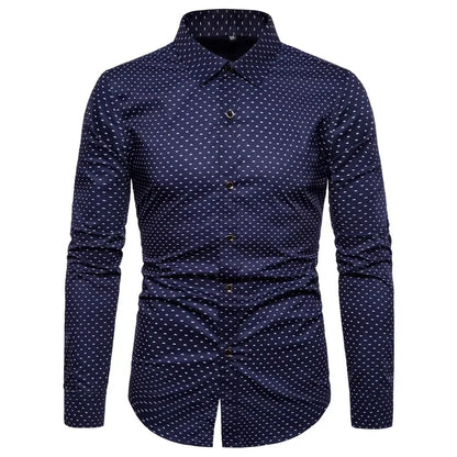 Spring Men Long-sleeved Cotton Shirts, Single-breasted Lapel Shirt, Blue Green Burgundy Khaki Gray White Optional, Asian Size
