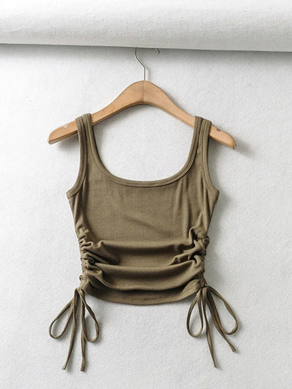 Girls' Casual Two-Side Drawstring Top
