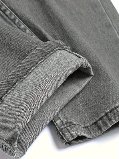 Men's Slim Fit Jeans with Rips for Casual Wear Comfortable Stretch Denim Trousers for Daily Use