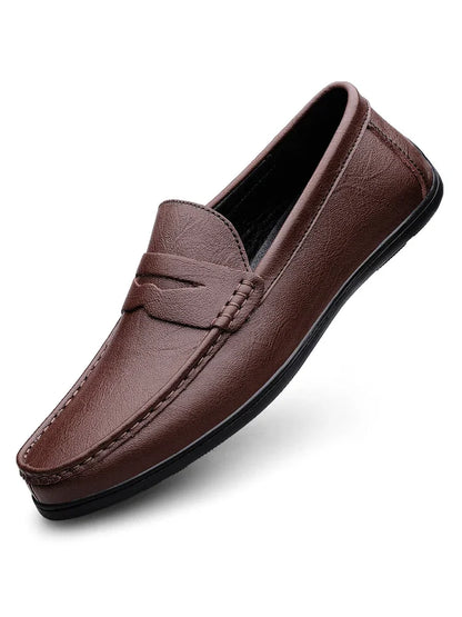 Genuine Leather Men Casual Shoes Luxury Brand Formal Dress Shoes Breathable Mens Loafers Slip on Male Boat Shoes Size 38-47