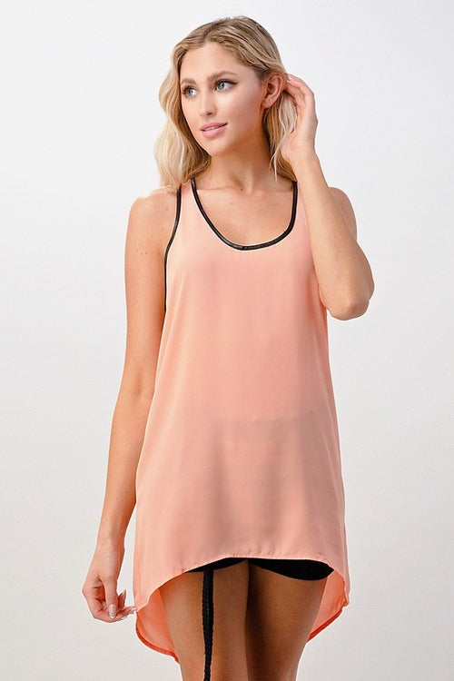 Contrast Trim Scoop Neck Tank Top