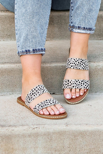 Leopard Dalmatian Pattern Slide Sandals