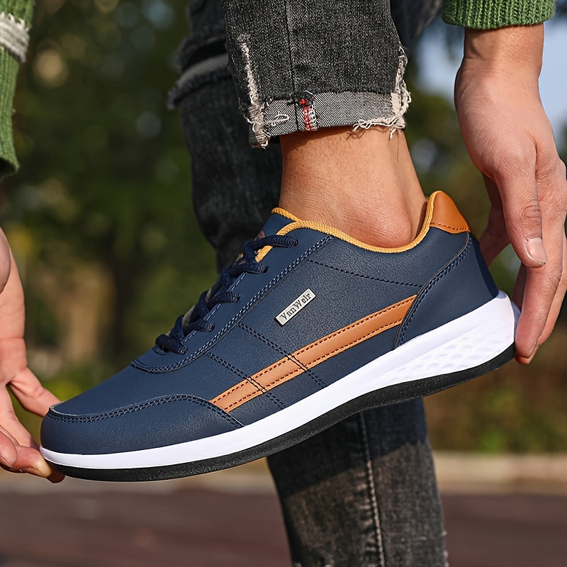 [VanWeir Comfortable Grip Sneakers] VanWeir Plus Size Mens Casual Comfortable Grip Running Sneakers - Durable Lace-Up Design - Ideal for Outdoor Sports & Daily Wear