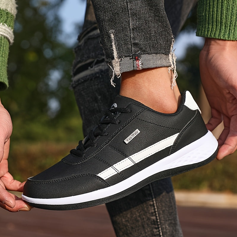 [VanWeir Comfortable Grip Sneakers] VanWeir Plus Size Mens Casual Comfortable Grip Running Sneakers - Durable Lace-Up Design - Ideal for Outdoor Sports & Daily Wear