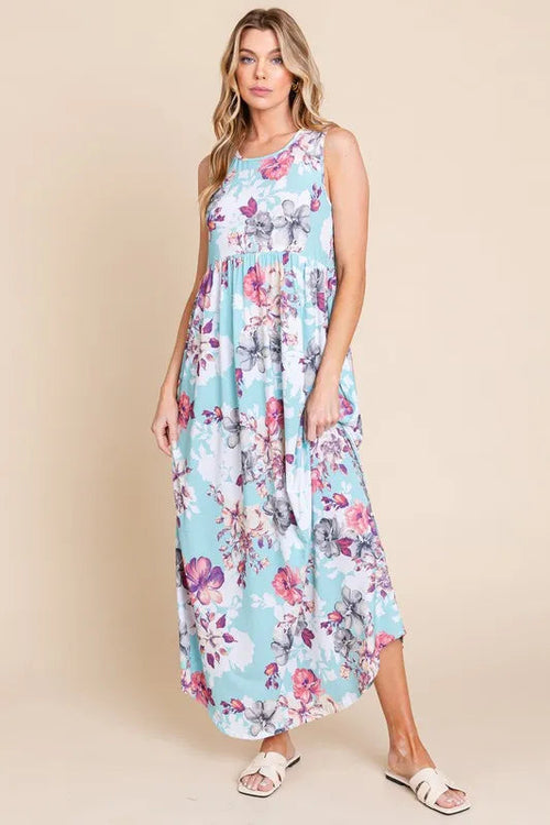 Sleeveless Floral Maxi Dress