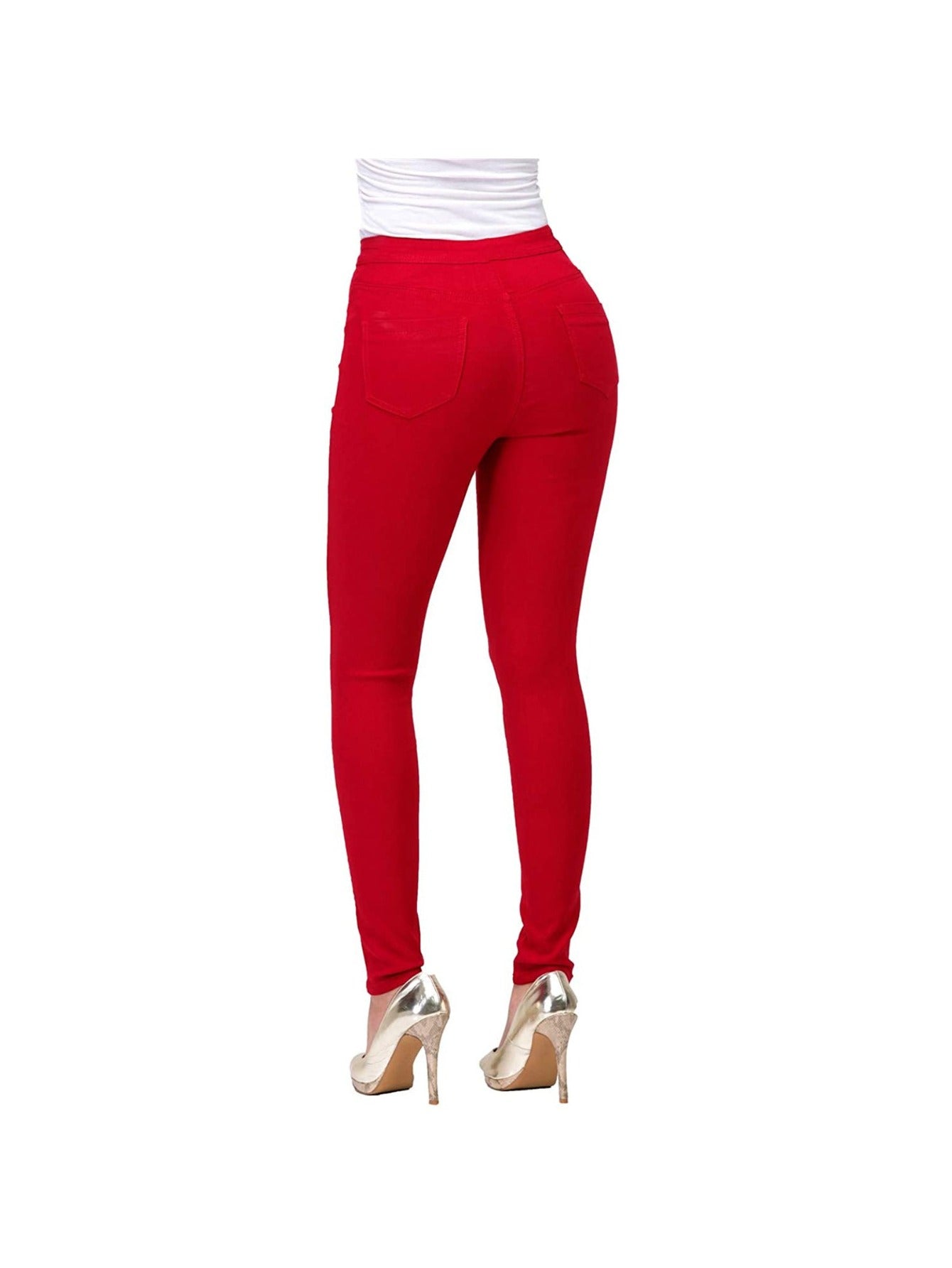 Slim-Fit Stretchy Jeans for Women, Solid Color, Flattering Long Pants, Available in Multiple Colors, European And American Style, Trendy And Versatile