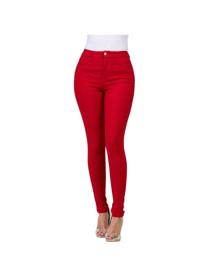 Slim-Fit Stretchy Jeans for Women, Solid Color, Flattering Long Pants, Available in Multiple Colors, European And American Style, Trendy And Versatile