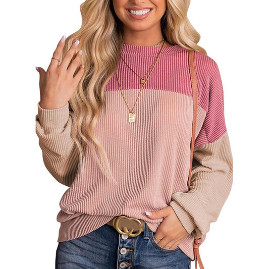 Color Block Crewneck Pullover