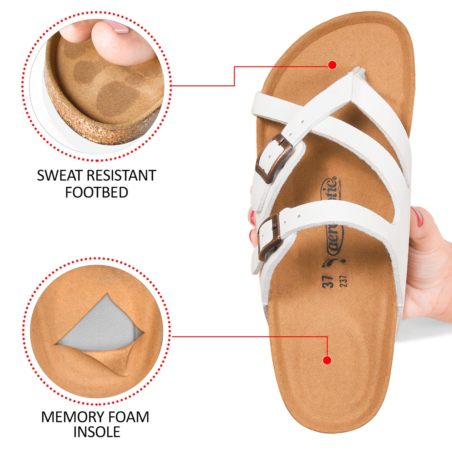 Celestis Soft Footbed Strappy Slides