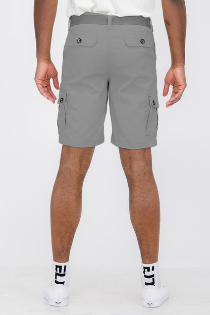 Belted Cargo Short - Grey
