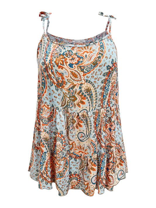 Paisley Print Tiered Dress