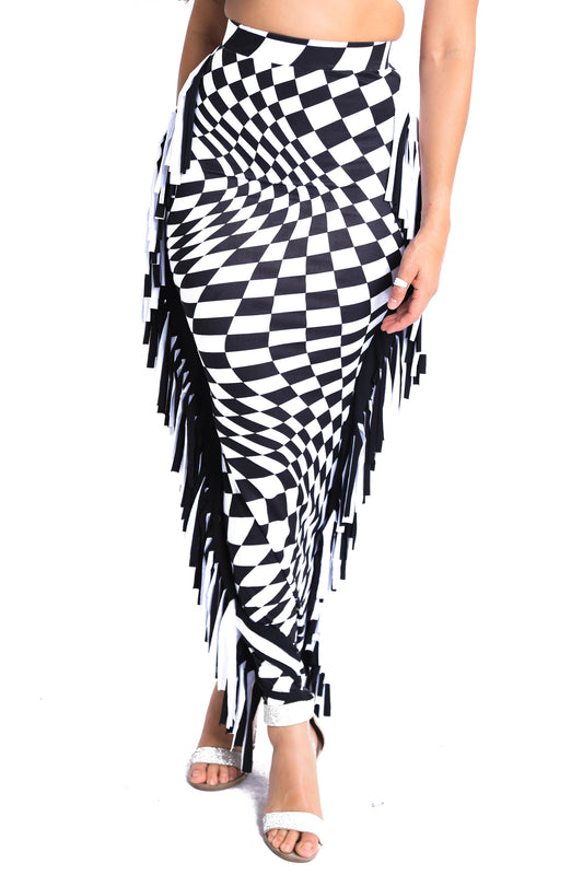Plaid Stretch Bodycon Maxi Skirt
