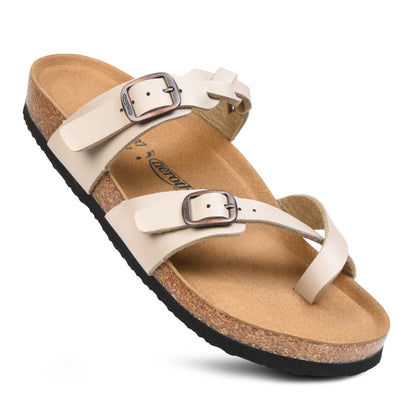 Irenic Soft Footbed Strappy Slides