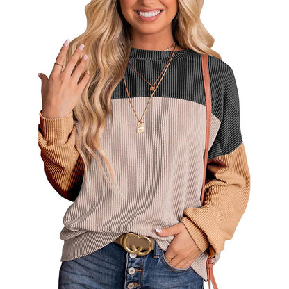 Color Block Crewneck Pullover