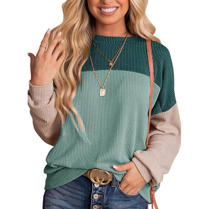 Color Block Crewneck Pullover