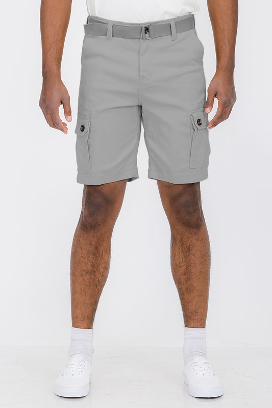 Belted Cargo Short - Grey