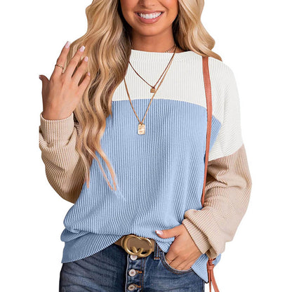 Color Block Crewneck Pullover