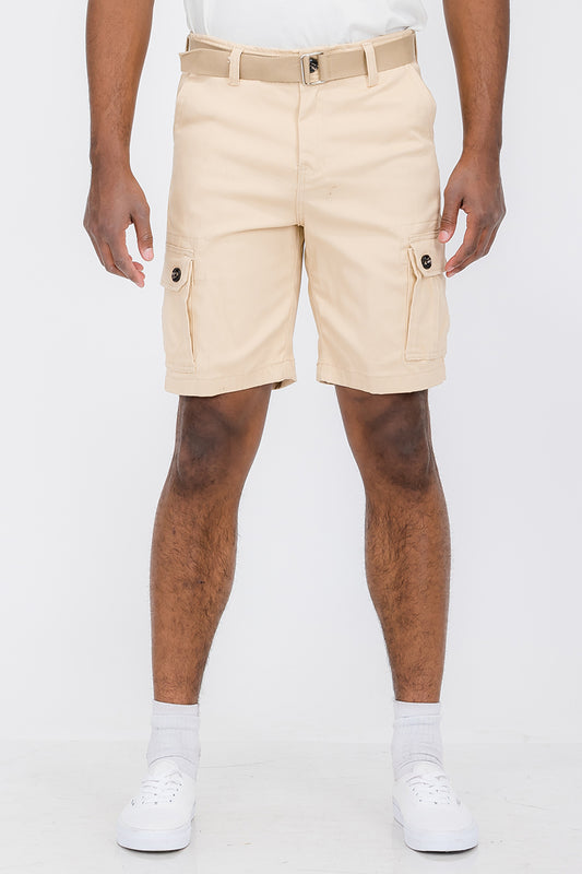 Belted Cargo Short - Cream