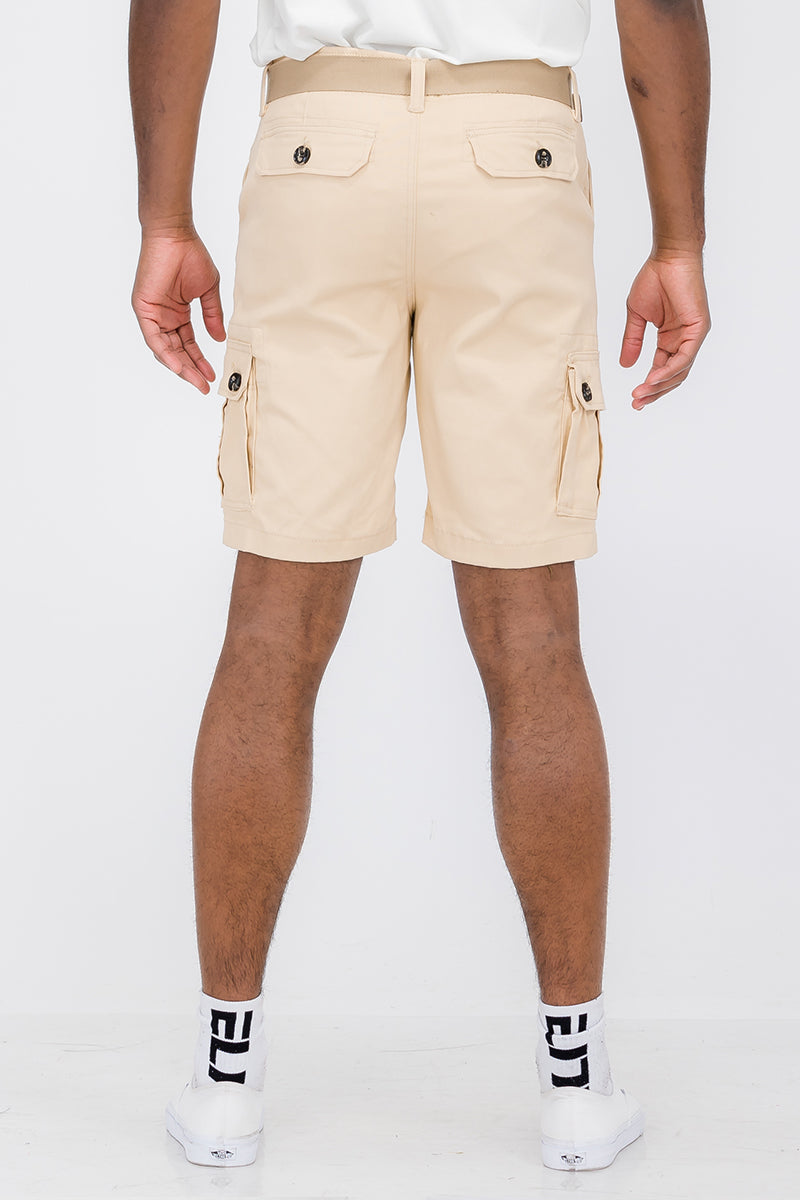 Belted Cargo Short - Cream