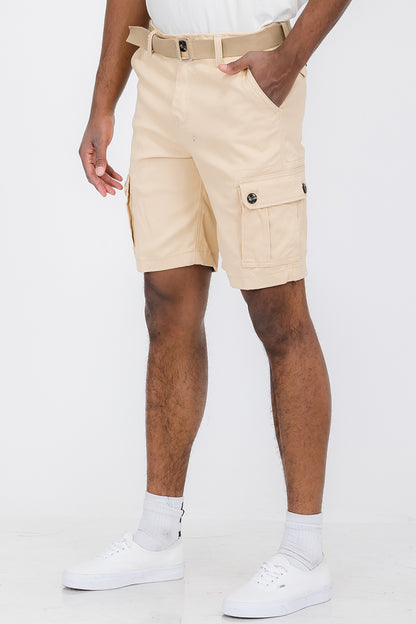 Belted Cargo Short - Cream
