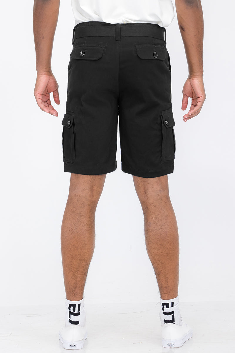 Belted Cargo Short - Black