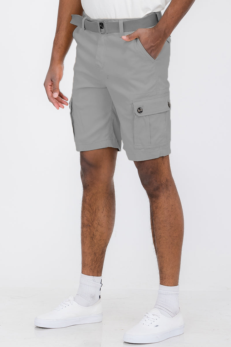 Belted Cargo Short - Grey