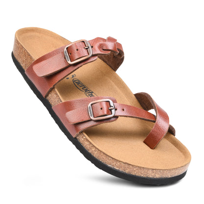 Irenic Soft Footbed Strappy Slides