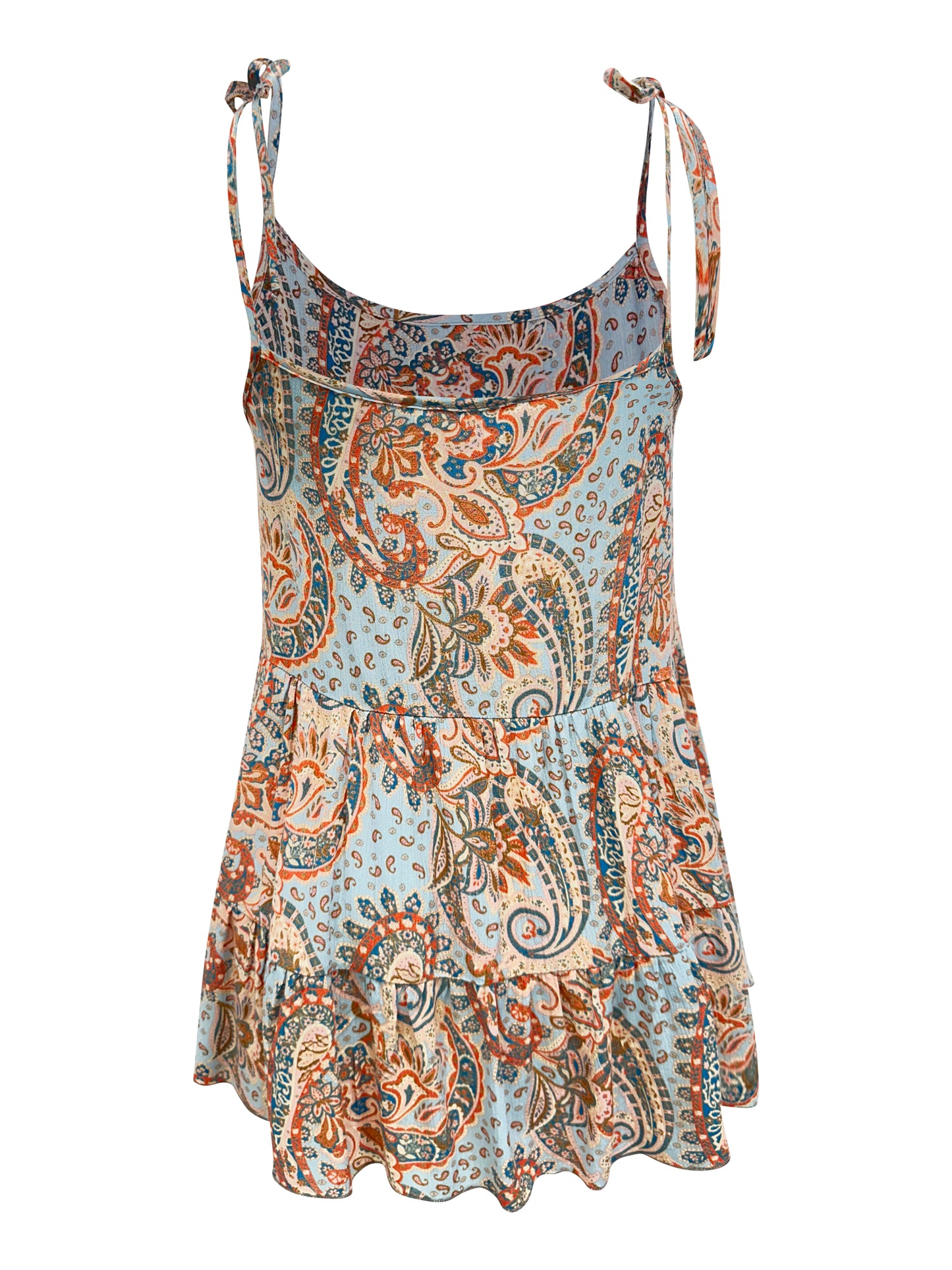 Paisley Print Tiered Dress