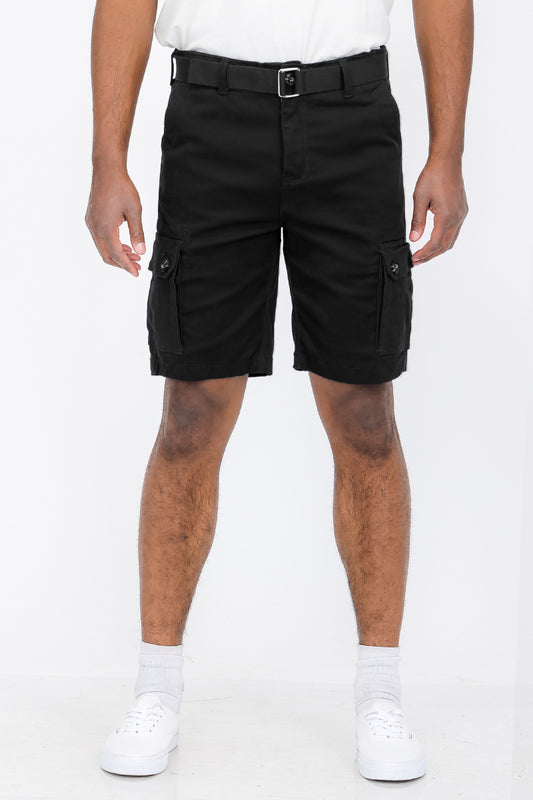 Belted Cargo Short - Black