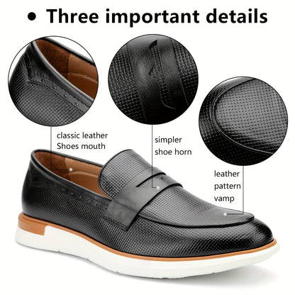 Mens Microfiber Synthetic Leather Loafers - Comfortable Slip-On Shoes with PU Insole, Round Toe, and TPR Sole for Casual, Party, Street Wear - All-Season Fashionable Shoes for Men