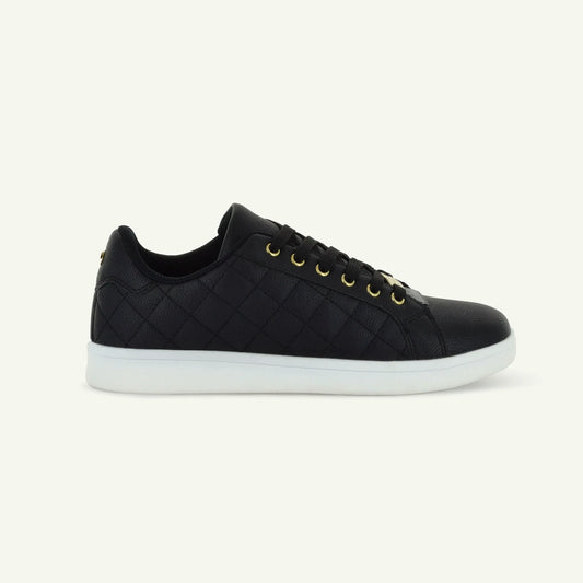 Voltaire: Quilted Court Shoe - Black