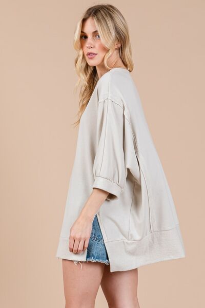 Drop Shoulder Puff Sleeve Sweatshirt