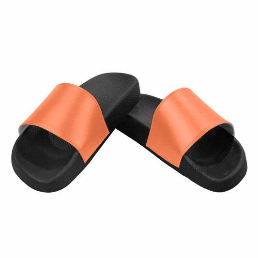 Womens Slide Sandals - Coral Red